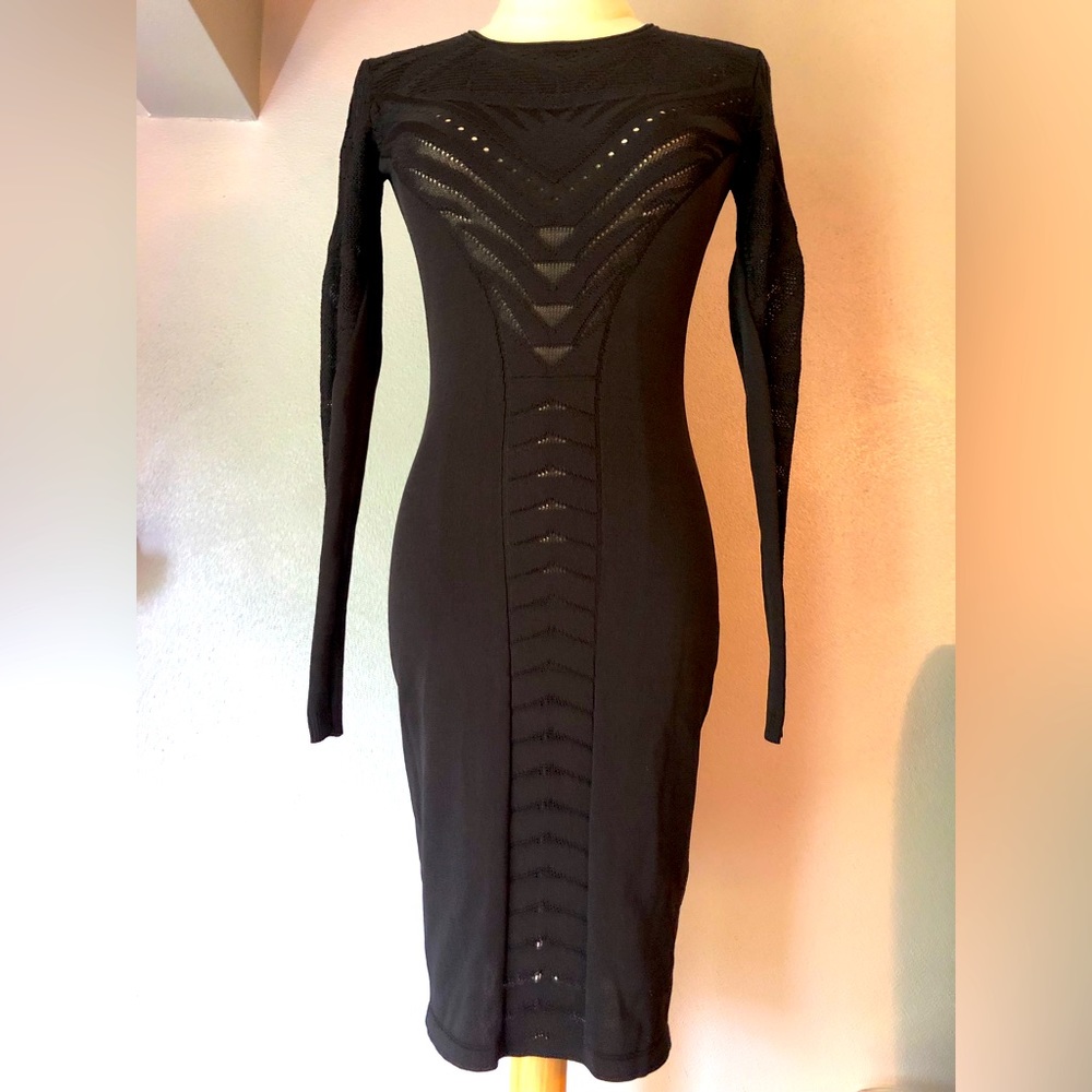 Olcay Gulsen black knit dress